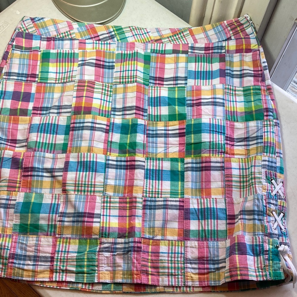 Talbots Madras Patchwork Mini Skirt - image 1